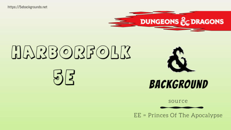 Harborfolk 5e background in dnd